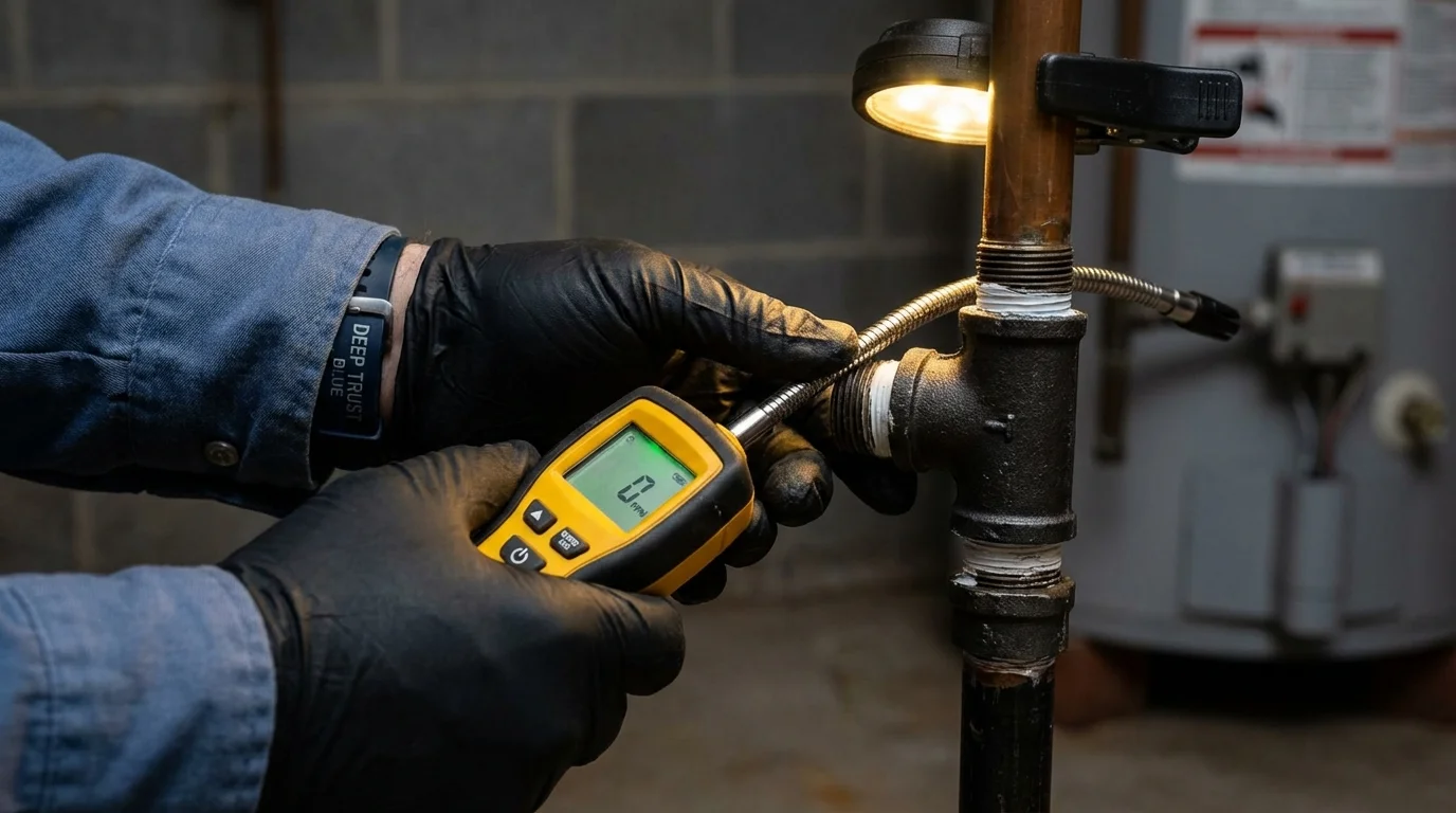 Gas leak detection with electronic sniffer by Johns Plumbing LLC in Littlestown