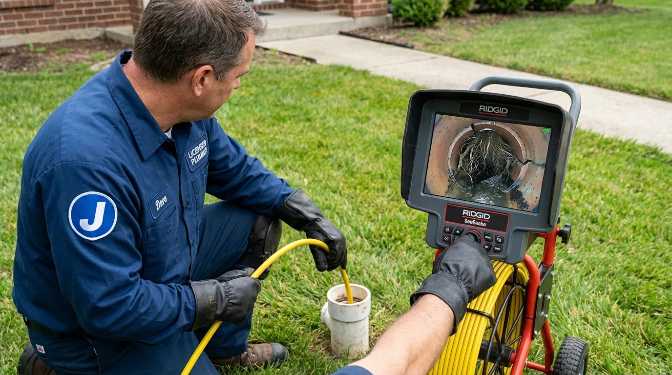Sewer camera inspection being performed by Johns Plumbing LLC in Littlestown